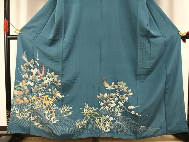 平和屋着物●訪問着　松竹梅　立波飛鳥文　金彩　正絹　逸品　AABJ4605fy