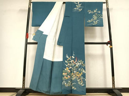 平和屋着物●訪問着　松竹梅　立波飛鳥文　金彩　正絹　逸品　AABJ4605fy