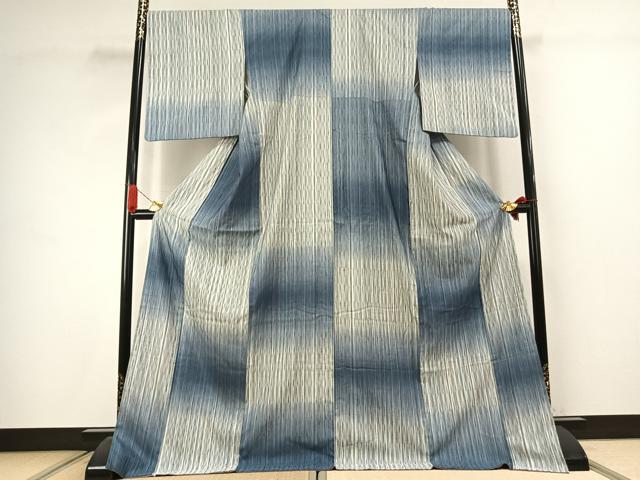 平和屋着物●上質な紬　市松文様　やまと金ラベル　正絹　逸品　AABJ4609fy