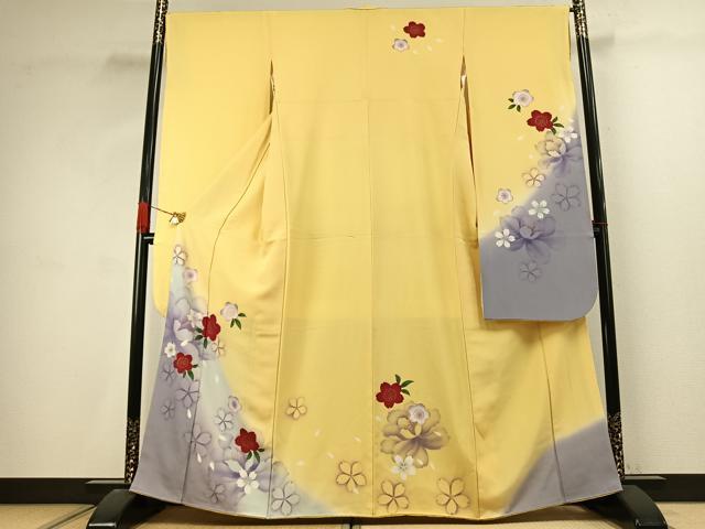 平和屋着物●豪華振袖　舞桜文　暈し染め　金彩　正絹　逸品　AABJ4610fy