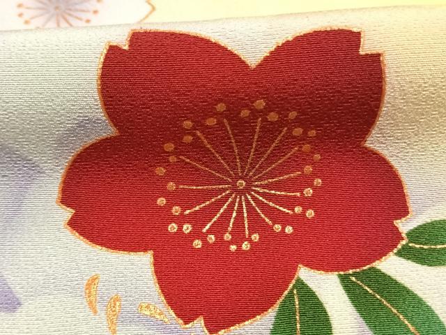 平和屋着物●豪華振袖　舞桜文　暈し染め　金彩　正絹　逸品　AABJ4610fy