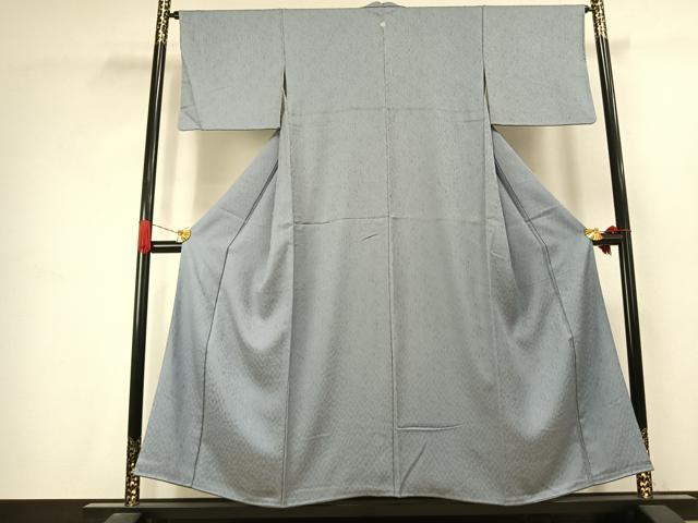 平和屋着物●上質な色無地　樹林地紋　灰青色　正絹　逸品　未使用　AABJ4611fy