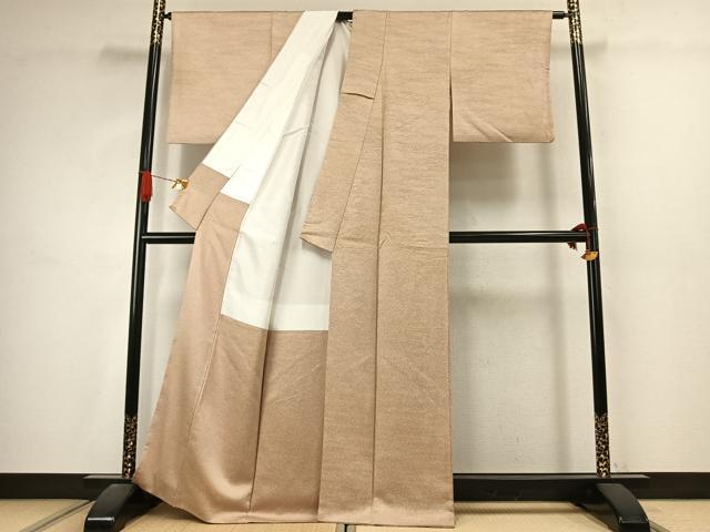 平和屋着物●上質な小紋　霞文　浅黄色　正絹　逸品　AABJ4612fy