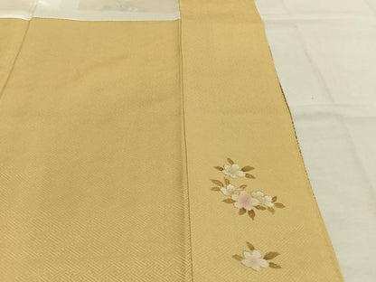 平和屋着物●訪問着　刺繍　草花文　暈し染め　金糸　金彩　正絹　逸品　AABJ4613fy