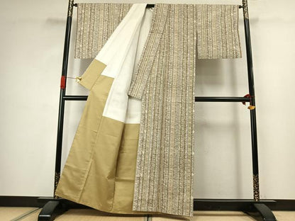平和屋着物●上質な紬　間道　正絹　逸品　AABJ4614fy
