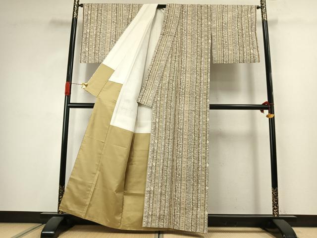 平和屋着物●上質な紬　間道　正絹　逸品　AABJ4614fy
