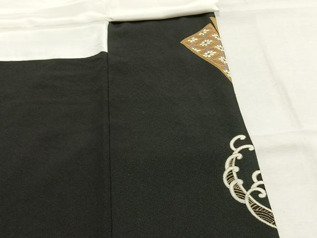 平和屋着物●豪華黒留袖　駒刺繍　熨斗花文　金銀彩　松坂屋扱い　正絹　逸品　AABJ4615fy