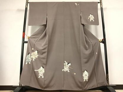 平和屋着物●訪問着　作家物　人物文　金彩　正絹　逸品　未使用　AABJ4616fy