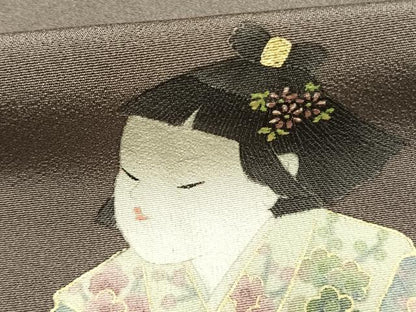 平和屋着物●訪問着　作家物　人物文　金彩　正絹　逸品　未使用　AABJ4616fy