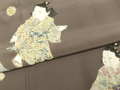 平和屋着物●訪問着　作家物　人物文　金彩　正絹　逸品　未使用　AABJ4616fy