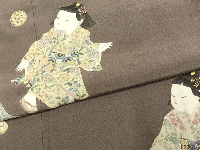 平和屋着物●訪問着　作家物　人物文　金彩　正絹　逸品　未使用　AABJ4616fy