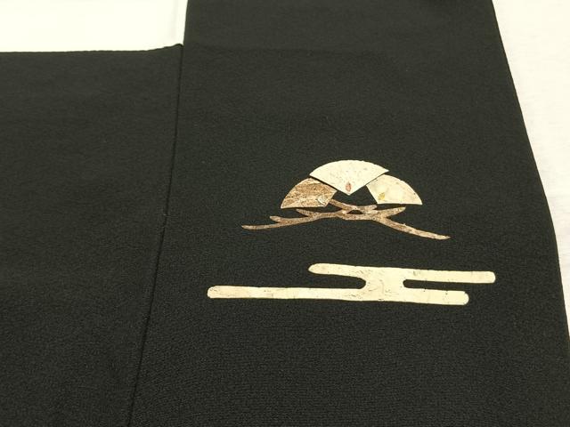 平和屋着物●蓑虫工芸作家　田尾笛秋　黒留袖　人物文　金銀彩　正絹　逸品　AABJ4617fy