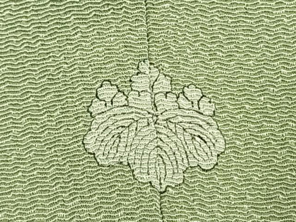 平和屋着物●上質な色無地　裏葉柳色　鬼しぼ縮緬　正絹　逸品　AABJ4618fy