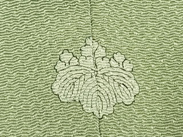 平和屋着物●上質な色無地　裏葉柳色　鬼しぼ縮緬　正絹　逸品　AABJ4618fy