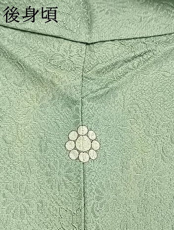 平和屋着物●上質な色無地　花唐草地紋　錆青磁色　正絹　逸品　AABJ4620fy