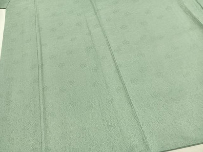 平和屋着物●上質な色無地　花唐草地紋　錆青磁色　正絹　逸品　AABJ4620fy