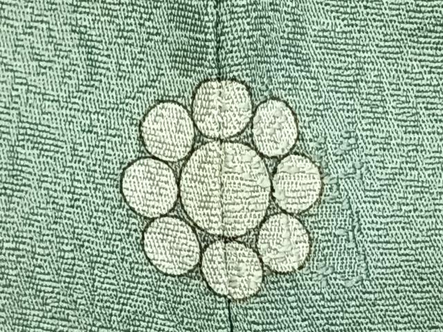 平和屋着物●上質な色無地　花唐草地紋　錆青磁色　正絹　逸品　AABJ4620fy