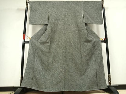 平和屋着物●大変加工の良い総絞り小紋　黒地　やまと誂製　正絹　逸品　未使用　AABJ4624fy