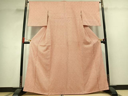 平和屋着物●大変加工の良い総絞り小紋　正絹　逸品　AABJ4627fy