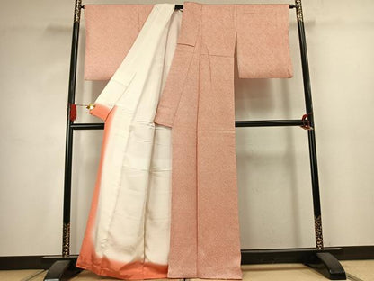 平和屋着物●大変加工の良い総絞り小紋　正絹　逸品　AABJ4627fy