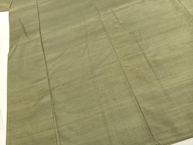 平和屋着物●上質な紬　色無地　柳茶色　正絹　逸品　未使用　AABJ4629fy