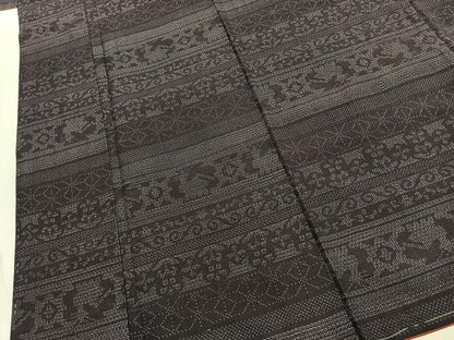 平和屋着物●結城紬　80亀甲　横段文　正絹　逸品　未使用　AABJ4634fy