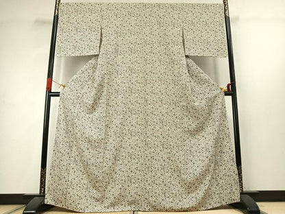 平和屋着物●上質な小紋　型染め　草花文　暈し染め　正絹　逸品　AABJ4635fy
