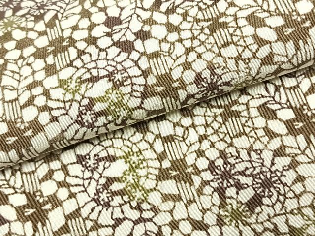 平和屋着物●上質な小紋　型染め　草花文　暈し染め　正絹　逸品　AABJ4635fy