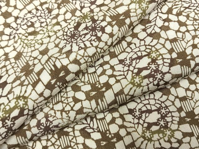 平和屋着物●上質な小紋　型染め　草花文　暈し染め　正絹　逸品　AABJ4635fy