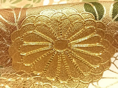 平和屋着物●豪華色留袖　駒刺繍　草花文　金彩　正絹　逸品　AABJ4639fy