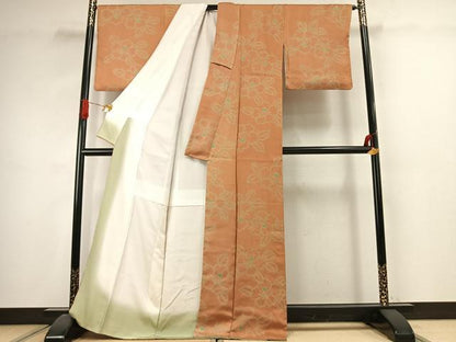 平和屋着物●上質な小紋　絞り　草花文　正絹　逸品　AABJ4643fy