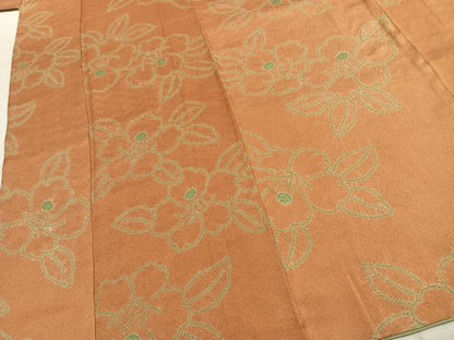 平和屋着物●上質な小紋　絞り　草花文　正絹　逸品　AABJ4643fy
