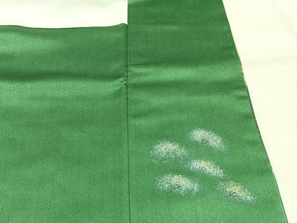 平和屋着物●訪問着　作家物　手描き　刺繍　風景文　暈し染め　金彩　ロング丈　正絹　逸品　AABJ4646fy