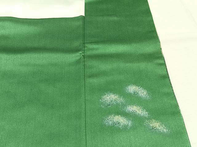 平和屋着物●訪問着　作家物　手描き　刺繍　風景文　暈し染め　金彩　ロング丈　正絹　逸品　AABJ4646fy