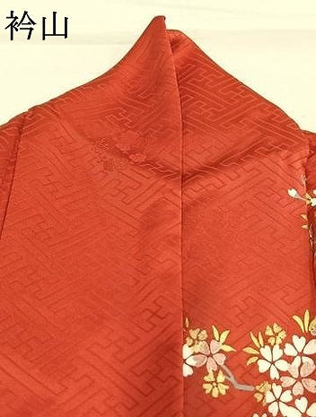 平和屋着物●豪華振袖　駒刺繍　鼓　扇面花鳥文　暈し染め　金銀彩　正絹　逸品　AABJ4651fy
