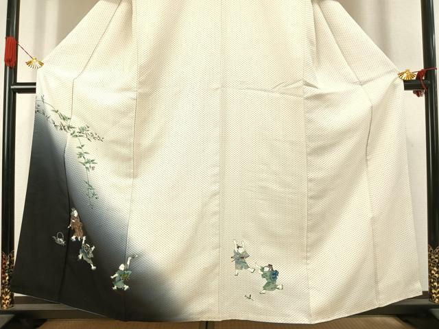 平和屋着物●訪問着　人物花文　暈し染め　金彩　正絹　逸品　AABJ4653fy