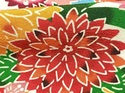 平和屋着物●豪華振袖　型染め　草花文　仮絵羽　正絹　逸品　未使用　AABJ4656fy