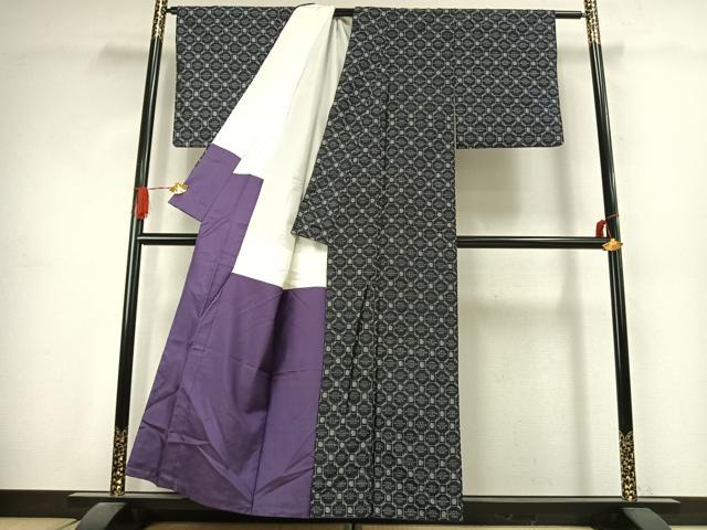 平和屋着物●本場琉球絣　紬　正絹　逸品　AABJ4658fy