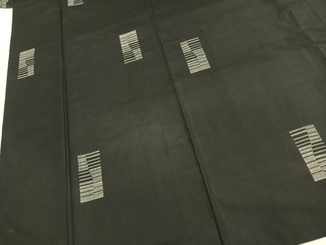平和屋着物●本場大島紬　カタス9マルキ　手織　色紙文　黒地　藤村絹織物謹製　証紙付き　正絹　逸品　AABJ4661fy
