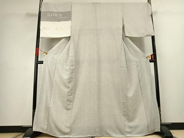 平和屋着物●江戸小紋　矢羽文　丹後ちりめん　反端付き　正絹　逸品　AABJ4664fy