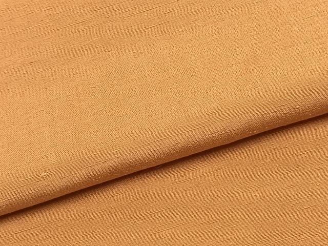 平和屋着物●結城紬　色無地　小麦色　正絹　逸品　AABJ4666fy