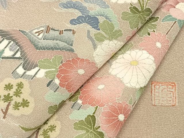 平和屋着物●訪問着　友禅　作家物　風景花文　暈し染め　正絹　逸品　AABJ4671fy
