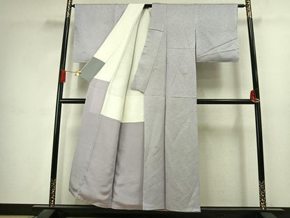 平和屋着物●上質な小紋　総刺繍　舞花文　金銀糸　正絹　逸品　AABJ4672fy