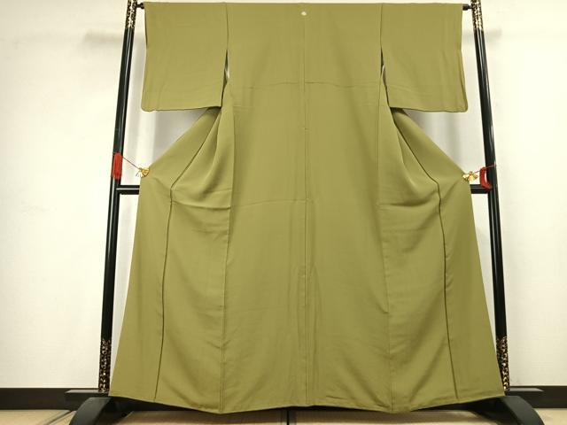 平和屋着物●上質な色無地　根岸色　正絹　逸品　AABJ4674fy