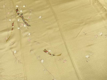 平和屋着物●訪問着　駒刺繍　熨斗花文　金彩　鈴乃屋扱い　正絹　逸品　AABJ4675fy