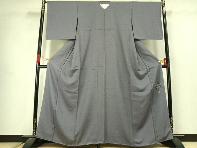 平和屋着物●京加賀友禅　百貫達雄　色無地　霞地紋　薄色　正絹　逸品　未使用　AABJ4676fy