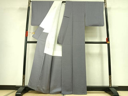 平和屋着物●京加賀友禅　百貫達雄　色無地　霞地紋　薄色　正絹　逸品　未使用　AABJ4676fy