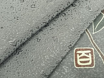 平和屋着物●京加賀友禅　百貫達雄　色無地　霞地紋　薄色　正絹　逸品　未使用　AABJ4676fy