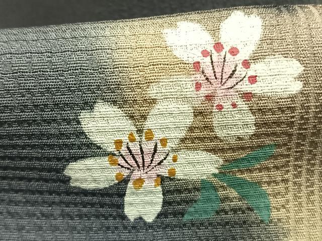 平和屋着物●訪問着　手描き　舞桜文　暈し染め　金彩　さが美扱い　正絹　逸品　AABJ4677fy