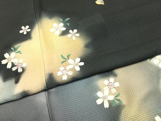 平和屋着物●訪問着　手描き　舞桜文　暈し染め　金彩　さが美扱い　正絹　逸品　AABJ4677fy